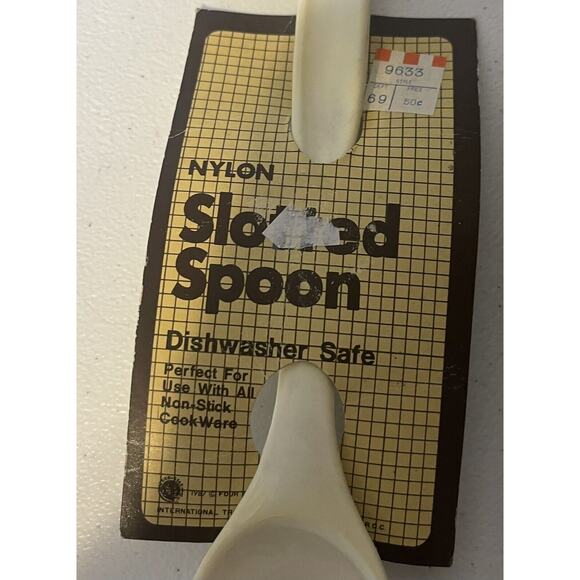 Vintage Nylon Slotted Spoon and Basring SpoonSpoon 2" x 11" Dishwasher Safe USA - Picture 3 of 3